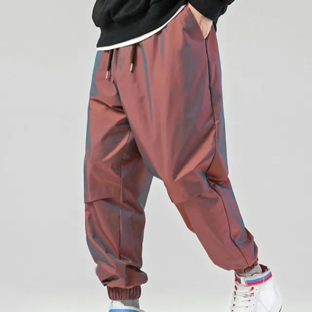 Custom Streetwear Windproof Cargo Men Reflective Nylon Windbreaker Pants