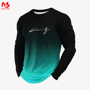 T-shirt da uomo King a maniche lunghe con scollo rotondo, casual e comoda, stile streetwear - Product Image 1