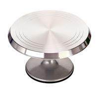 Plateau tournant pour gâteaux, outil de cuisson en acier inoxydable, poêle de cuisine, plaque à gâteau ronde antidérapante, support rotatif pour décoration