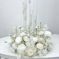 Couronne de fleurs classique en soie blanche pure, rose et hortensia, centre de table pour la décoration de mariage