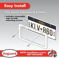 Cadres de plaque d'immatriculation en aluminium au design personnalisé Support de plaque d'immatriculation de voiture en relief Capuchons à vis Accessoires extérieurs de voiture Couleur noire