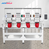 Meilleure vente Machine à broder industrielle par ordinateur Machine à broder numérique à quatre têtes Machine à broder plate à grande vitesse