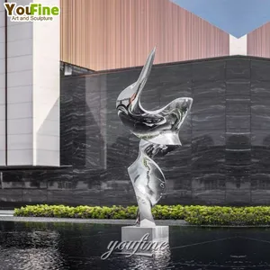 تمثال تجريدي لنحت الفن من الفولاذ المقاوم للصدأ ديكور الحدائق في الهواء الطلق