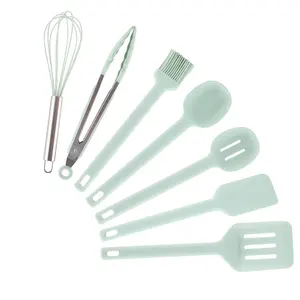 7 cái Silicone Đồ dùng nấu ăn thiết lập cho nấu ăn và nướng không dính Cookware Set tiện ích nhà bếp công cụ phụ kiện nhà bếp