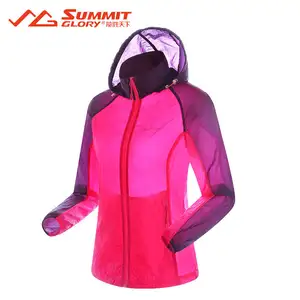 Custom superior quality hooded outdoor hiking long sleeve zip sun protection clothing