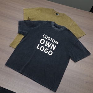 Servicio OEM, Camiseta Extra Grande para Hombre 100% Algodón, Impresión DTG, Camiseta con Logotipo, Camiseta Vintage Lavada con Ácido - Product Image 1