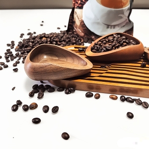 Plateau multifonctionnel en bois de noyer, écologique, carré et minimaliste, pour grains de café, en stock pour la préparation du café et du thé – Offre Spéciale - Product Image 3