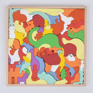 Juego Educativo de Memoria <span class=keywords><strong>Montessori</strong></span> Beiyang, Rompecabezas de Animales de Madera Ecológicos en 3D, Rompecabezas Irregular en Caja de Colores para Niños Pequeños - Product Image 1