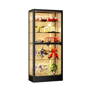 Vitrina de cristal con luces para figuras de juguete Three Arrows, para colección de modelos en casa, 80x40x180cm - Product Image 5