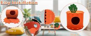 Pieghevole grande e multipla casa delle carote al coperto Tunnel per gatti letto chiuso Peekaboo casa casa casa casa casa rifugio grotta - Product Image 5