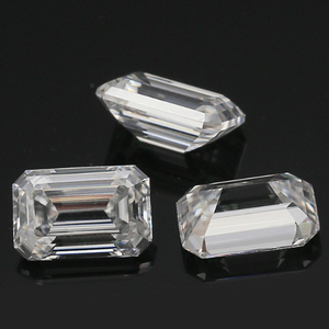 Taille émeraude/octogone 11x9mm ~ 14x12mm Prix des pierres précieuses synthétiques en vrac Blanc D Couleur VVS Moissanite Diamant - Product Image 2