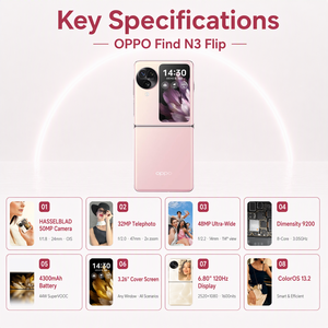 OPPO Find N3 Flip 5G Smartphone Pieghevole, Dimensity 9200, Display AMOLED 6.8 Pollici 120Hz, Tripla Fotocamera, NFC, Telefono <span class=keywords><strong>Cellulare</strong></span> Android - Product Image 3