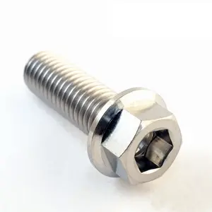 LEITE OEM, precio de fábrica, perno de cabeza de brida hexagonal de titanio para motocicleta M6 x 1,5 P x 30mm de longitud