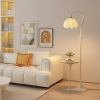 Nouvelle lampe de sol LED de style français couleur crème avec base E27, intensité variable, Ra 95 CRI, pour salon et chambre à coucher