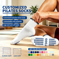 Nouvelles Chaussettes de Yoga et Pilates Antidérapantes pour Femmes 2026 – Chaussettes de Sport et de Course à Bord Roulé, Vente Chaude