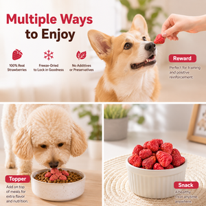 Collations lyophilisées pour animaux de compagnie Fraises lyophilisées Vente en gros de marchandises en vrac Fruits et légumes lyophilisés Collations pour chiens - Product Image 5