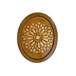 Plateau en bois d'acacia moderne, plateau rond en bois massif pour fruits, vaisselle de cuisine et de table en marbre pour l'emballage alimentaire, au prix d'usine - Product Image 1