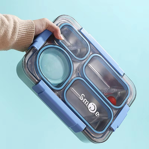 4 Divided Compartments Stainless Steel Bento Lunch <strong>Box</strong> Kids Insulated Lunch <strong>Box</strong> for School Office <strong>Kitchen</strong> Food <strong>Storage</strong> Container - Product Image 5