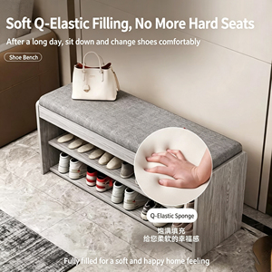 Nuevo Banco de Madera Integrado para Entrada con Almacenamiento, Fácil de Montar, <span class=keywords><strong>Zapatero</strong></span> y <span class=keywords><strong>Armario</strong></span> para el Hogar - Product Image 4