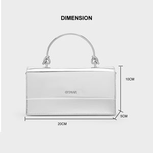 Sac à main personnalisé en PU métallisé de qualité avec mon logo sac à chaîne de luxe en cuir végétalien pour femmes sac à bandoulière personnalisé - Product Image 6