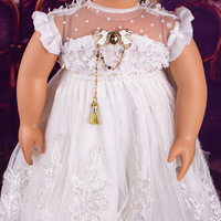 Échantillon gratuit Robe de mariée pour poupée de 18 pouces Ensemble de vêtements pour poupée de haute qualité Matériel en polyester Marque Black Horse