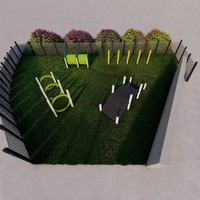 Équipement de terrain de jeu pour animaux de compagnie personnalisé, ensemble de terrain de jeu extérieur pour chiens, pour parcs pour animaux de compagnie commerciaux et utilisation en extérieur