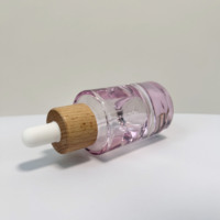 Flacons d'huile essentielle en verre transparent au design classique, personnalisables, flacon compte-gouttes rose pour huile