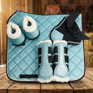 Grossiste OEM & ODM : Tapis de selle matelassés à paillettes personnalisés, de haute qualité et confortables, fabriqués au Pakistan (Sialkot) – Articles équestres uniques - Product Image 3