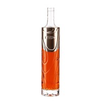 Bouteilles en verre translucide teintées sur mesure, bouteilles en verre vides avec graphisme personnalisé pour le brandy, le rhum, le whisky, emballage de spiritueux de luxe subtil