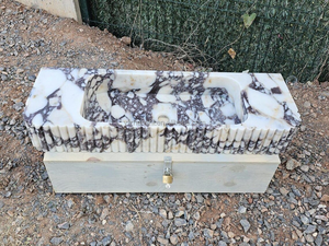 Lavabo Rectangular de Mármol Calacatta Viola, Directo de Fábrica, Tamaño Personalizado para Baño de Hotel o Villa, Decoración de Alta Gama - Product Image 1