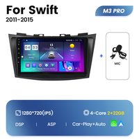 Système audio multimédia MEKEDE M6 PRO QLED pour voiture Lecteur DVD vidéo pour voiture Affichage monté sur véhicule pour Suzuki Swift 2011 2015 9 pouces
