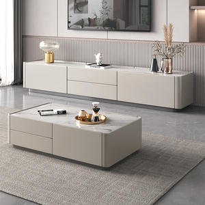 Mueble de <span class=keywords><strong>TV</strong></span> con Mesa de Centro de Estilo Italiano, Combinación de Almacenamiento, Plegable, con Ruedas, Diseño Moderno y Simple, Muebles para el Hogar, Sala de Estar - Product Image 3