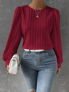 Blusa Elegante de Gasa Blanca Tejida Estilo Bohemio para Mujer, Manga Larga, Nueva Colección 2024, Ideal para Oficina - Product Image 5