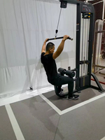 Machine de musculation dorsale double station SK Commercial Lat Pulldown et Low Row avec pile de poids de 80 kg à chargement par broche