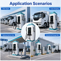 Borne de recharge rapide DC 400 kW à triple connecteur GB/T CCS2 OCPP IP54, station de charge au sol pour flotte de camions et projets routiers