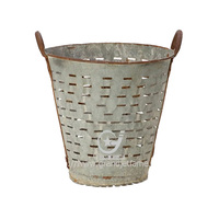 Prix usine 3.2 gallons rustique panier en métal stockage panier en métal stockage panier en métal pour la maison jardin