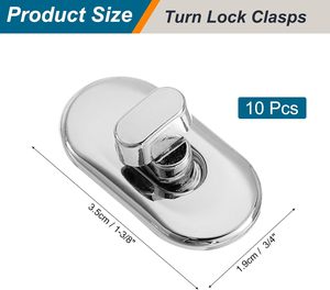 Uxcell – Fermoirs à torsion pour sacs, boutons de fermeture en métal, clips pour sacs à main, bagages, portefeuilles, artisanat, DIY, S - Product Image 2