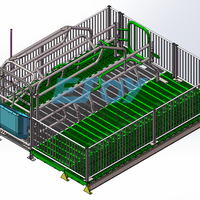Cage de mise bas pour porcs européenne, enclos d'élevage avec mangeoire humide et sèche pour porcs et buse d'abreuvement pour porcs