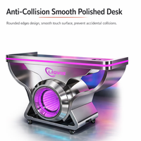 Table DJ portable LiqVis avec logo personnalisé, en acier inoxydable, miroir LED, stand moderne de luxe pour mariage, célébration, salon, spectacle, fête