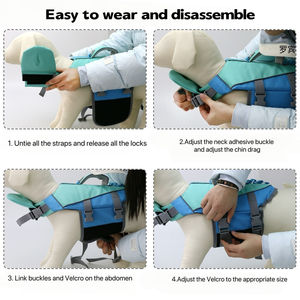 Costume da bagno estivo per animali domestici giubbotto di salvataggio per cani di medie dimensioni con manopola di salvataggio regolabile Robin <span class=keywords><strong>Dog</strong></span> salvagente per nuoto in barca - Product Image 4