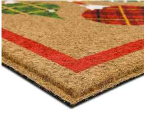 Bordure de tradition d'ornement en polyester recyclé en caoutchouc imprimé personnalisé Faux Coir 18 po. X 30 po. Paillasson de vacances - Product Image 4
