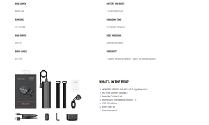 Lumière de vélo MONTEER 8000S V2.0, 8000 lumens LED, télécommande, lumière de vélo VTT, batterie rechargeable 7,2 V 10 000 mAh, conduite nocturne - Product Image 6