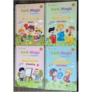 Hot bán 4 cái/bộ A4 chìm ma thuật thực hành copybook Tiếng anh trẻ em xoắn ốc máy tính xách tay với bìa giấy chất lượng con in ấn cuốn sách - Product Image 1