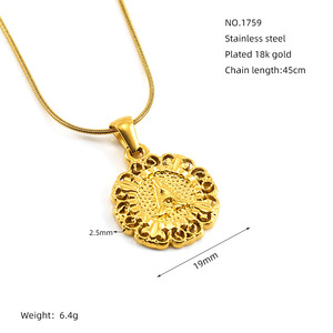 สร้อยคอจี้ตัวอักษร ABC ชุบทองคำแท้ CAIOOCHE สร้อยคอจี้ชื่อสแตนเลสคุณภาพดี เครื่องประดับแฟชั่นสำหรับผู้หญิง - Product Image 5