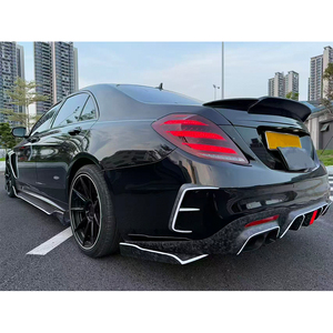 Kit carrosserie en fibre de carbone pour modification et amélioration de voiture, comprenant lèvre avant, lèvre arrière, capot, jupes latérales et aileron arrière pour Mercedes-Benz Classe S W222 (2014-2019) - Product Image 5