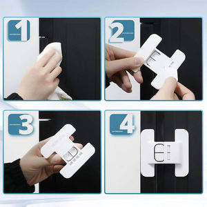 Baby Proofing Cabinet Locks Child Safety Adhesive Drawer Latches No Drill ABS Plastic for Kitchen Fridge Toilet Cupboard - Product Image 3