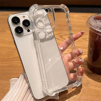Étui de téléphone transparent antichoc de luxe pour iPhone 14 13 12 11 Pro Max X XR XS 7 8 Plus pare-chocs hybride couverture arrière rigide transparente
