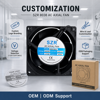 Kipas Aliran Aksial AC 8038 110/220/380V yang Dapat Disesuaikan 80x80x38mm Kipas Pendingin Udara AC Kecepatan Tinggi Kipas Pendingin Pemurni Udara Mobil OEM/ODM