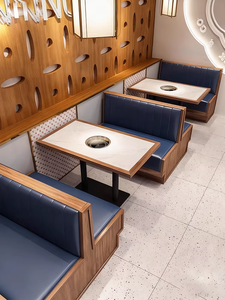 Set di Tavoli e Sedie Personalizzabili in Legno per Caffetterie, Hotel, Ristoranti Occidentali e Mense, <span class=keywords><strong>Design</strong></span> <span class=keywords><strong>Moderno</strong></span> e Durevole ad Alta Densità - Product Image 3