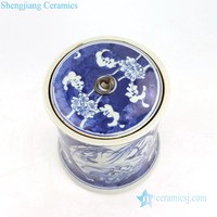 RZKT22 Shengjiang usine Blue Lotus Landscape théière en céramique porcelaine
